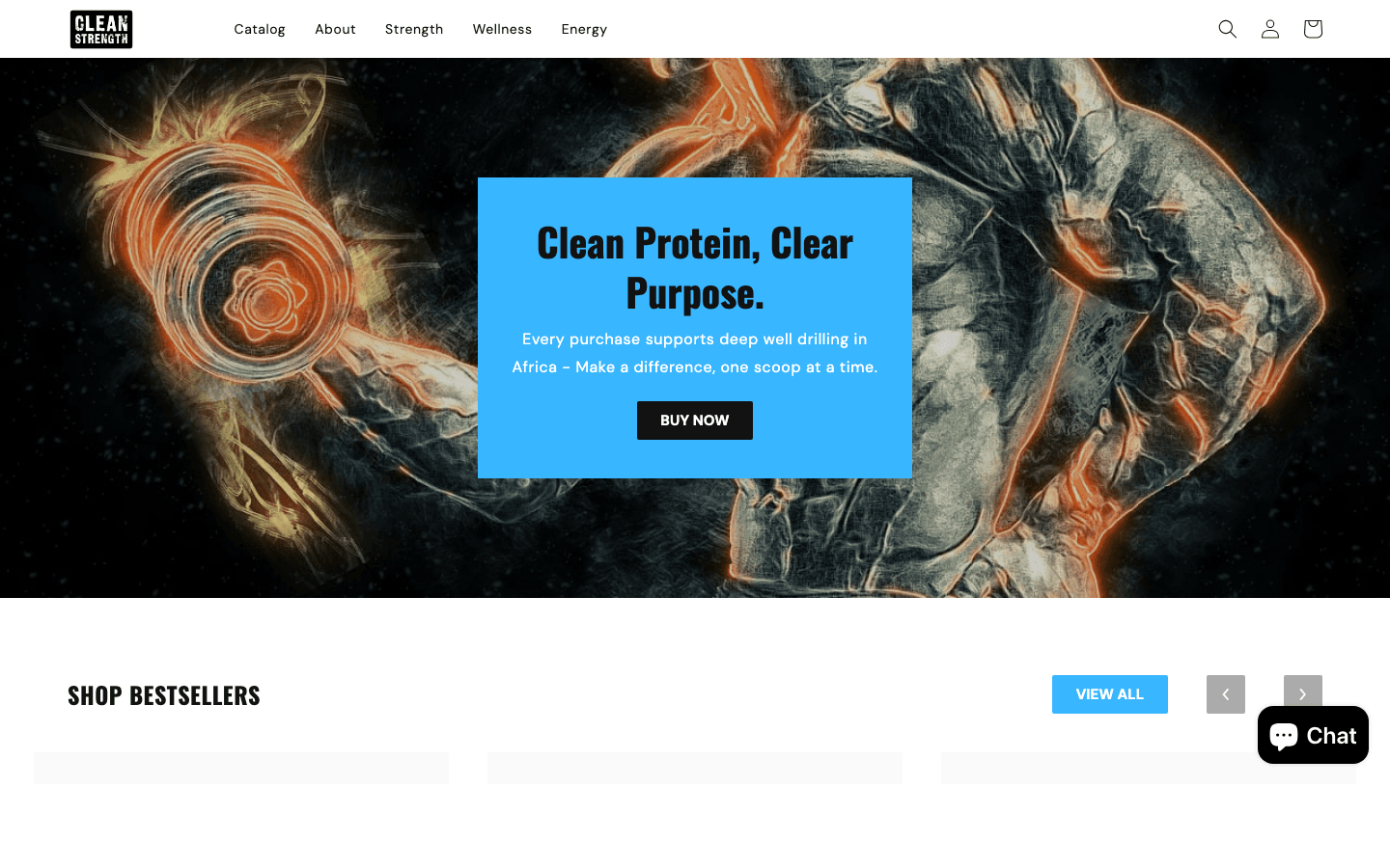 Clean Strength Shopify storefront, merchandising, and subscription management preview