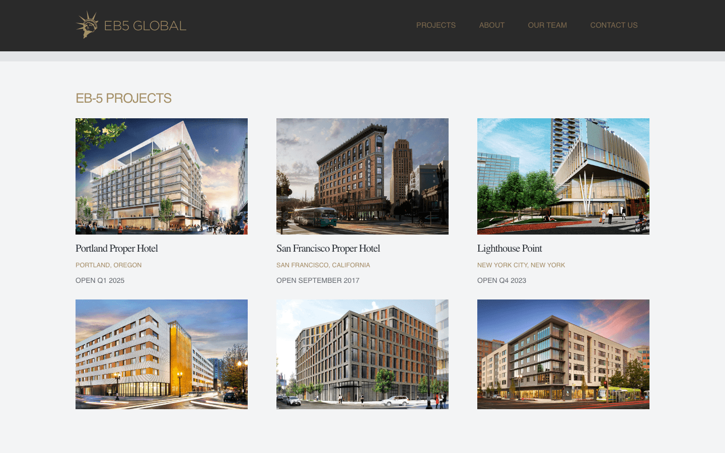 EB5G website screenshot