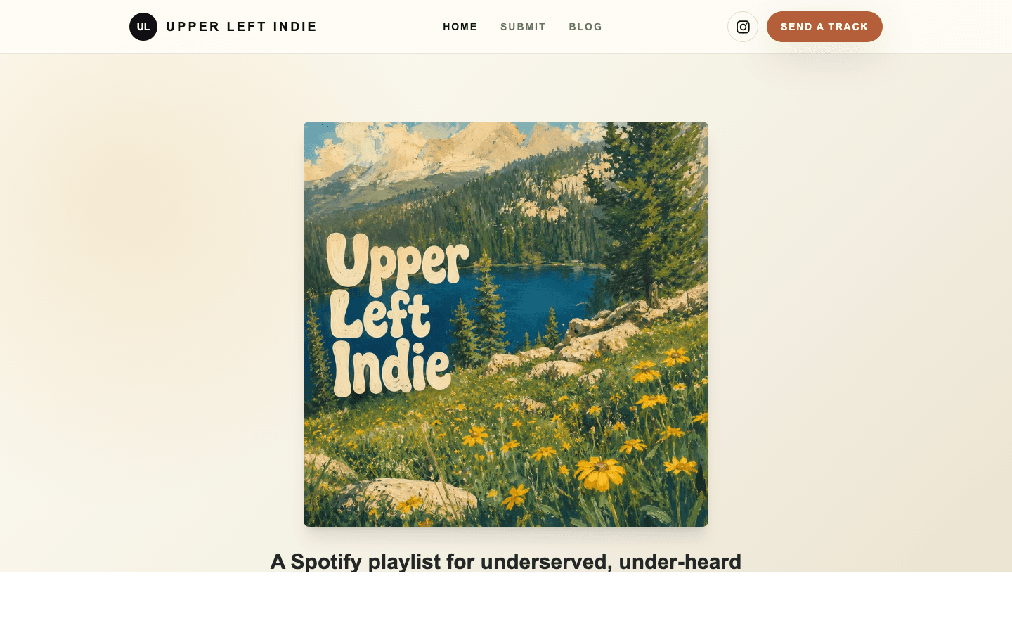 Upper Left Indie website screenshot
